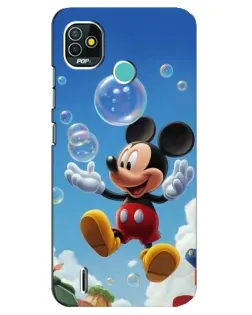 Чехол для TECNO Pop 4 LTE с картинкой «Mickey и мыльные пузыри»