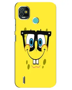 Чехол для TECNO Pop 4 LTE с картинкой «Минималистичный Спанч Боб» Чехол для TECNO Pop 4 LTE с картинкой «Минималистичный Спанч Боб»