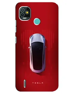 Чехол для TECNO Pop 4 LTE с картинкой «Tesla Top View»