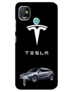 Чехол для TECNO Pop 4 LTE с картинкой «Tesla Model Y» Чехол для TECNO Pop 4 LTE с картинкой «Tesla Model Y»