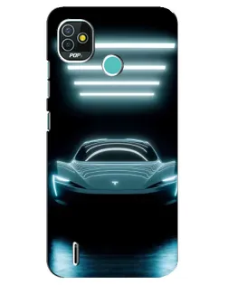Чехол для TECNO Pop 4 LTE с картинкой «Tesla в неоне» Чехол для TECNO Pop 4 LTE с картинкой «Tesla в неоне»