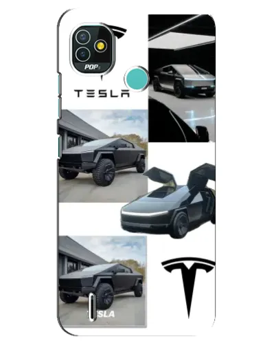 Чехол для TECNO Pop 4 LTE с картинкой «Коллаж Cybertruck Tesla» Чехол для TECNO Pop 4 LTE с картинкой «Коллаж Cybertruck Tesla»