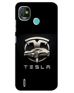 Чехол для TECNO Pop 4 LTE с картинкой «Tesla — серебристое авто» Чехол для TECNO Pop 4 LTE с картинкой «Tesla — серебристое авто»