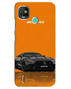 Чехол для TECNO Pop 4 LTE с картинкой «Оранжевый Mercedes AMG»