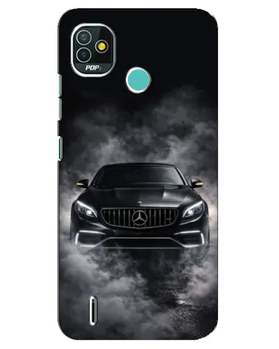 Чехол для TECNO Pop 4 LTE с картинкой «Mercedes в дыму»