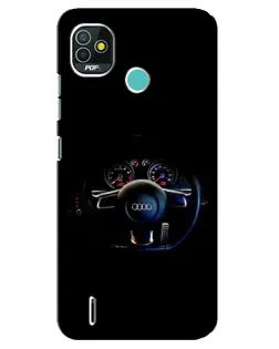 Чехол для TECNO Pop 4 LTE с картинкой «Салон Audi — руль» Чехол для TECNO Pop 4 LTE с картинкой «Салон Audi — руль»