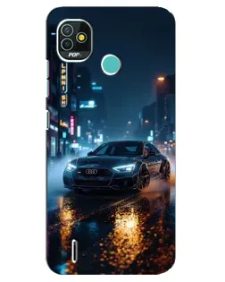 Чехол для TECNO Pop 4 LTE с картинкой «Ночной город и Audi» Чехол для TECNO Pop 4 LTE с картинкой «Ночной город и Audi»