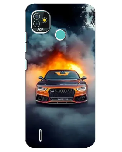 Чехол для TECNO Pop 4 LTE с картинкой «Audi в огненном дыму» Чехол для TECNO Pop 4 LTE с картинкой «Audi в огненном дыму»