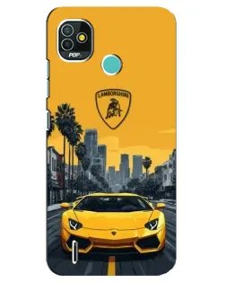 Чохол для TECNO Pop 4 LTE з картинкою «Жовтий Lamborghini місто» Чохол для TECNO Pop 4 LTE з картинкою «Жовтий Lamborghini місто»