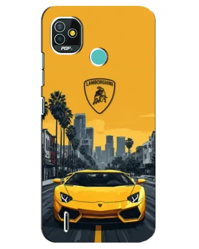 Чехол для TECNO Pop 4 LTE с картинкой «Желтый Lamborghini город» Чехол для TECNO Pop 4 LTE с картинкой «Желтый Lamborghini город»