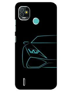 Чохол для TECNO Pop 4 LTE з картинкою «Блакитний силует Lamborghini» Чохол для TECNO Pop 4 LTE з картинкою «Блакитний силует Lamborghini»