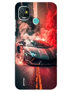 Чохол для TECNO Pop 4 LTE з картинкою «Lamborghini червоний дим» Чохол для TECNO Pop 4 LTE з картинкою «Lamborghini червоний дим»