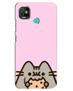 Чехол для TECNO Pop 4 LTE с картинкой «Pusheen и печенье» Чехол для TECNO Pop 4 LTE с картинкой «Pusheen и печенье»