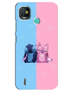 Чехол для TECNO Pop 4 LTE с картинкой «Stitch и Angel Love» Чехол для TECNO Pop 4 LTE с картинкой «Stitch и Angel Love»