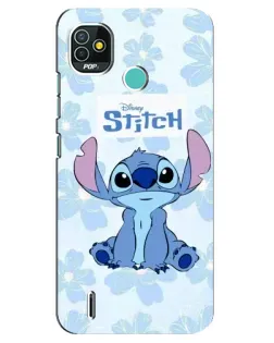 Чехол для TECNO Pop 4 LTE с картинкой «Stitch среди цветов» Чехол для TECNO Pop 4 LTE с картинкой «Stitch среди цветов»