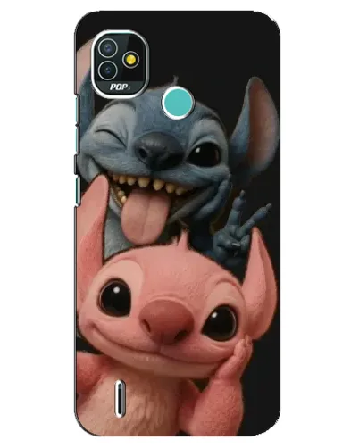Чехол для TECNO Pop 4 LTE с картинкой «Стич и Ангел»