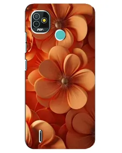 Чехол для TECNO Pop 4 LTE с картинкой «Оранжевый макро цветок»