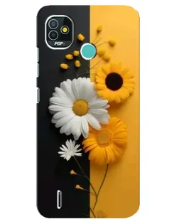 Чехол для TECNO Pop 4 LTE с картинкой «Подсолнух и ромашка»