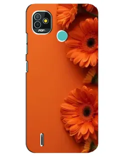 Чехол для TECNO Pop 4 LTE с картинкой «Оранжевые герберы»