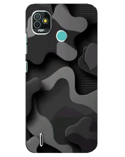 Чехол для TECNO Pop 4 LTE с картинкой «Темный абстрактный камуфляж» Чехол для TECNO Pop 4 LTE с картинкой «Темный абстрактный камуфляж»