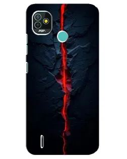 Чехол для TECNO Pop 4 LTE с картинкой «Kрасная лавовая трещина»