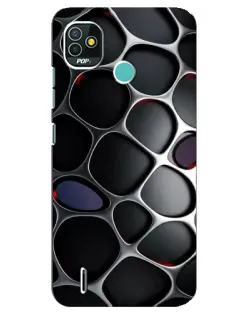 Чехол для TECNO Pop 4 LTE с картинкой «Объемная темная решетка»