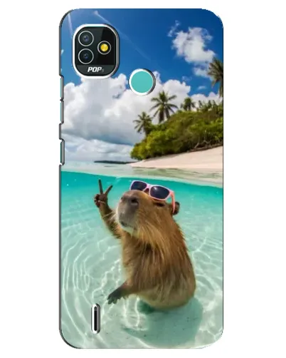 Чехол для TECNO Pop 4 LTE с картинкой «Капибара на море» Чехол для TECNO Pop 4 LTE с картинкой «Капибара на море»