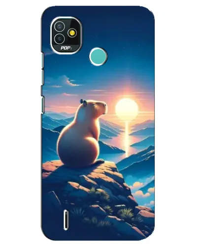 Чехол для TECNO Pop 4 LTE с картинкой «Закат солнца с капибарой» Чехол для TECNO Pop 4 LTE с картинкой «Закат солнца с капибарой»