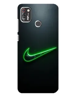 Чехол для TECNO POP 4 Pro с картинкой «Неоновый контур Nike»