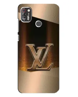 Чехол для TECNO POP 4 Pro с картинкой «LV — золотое сияние»