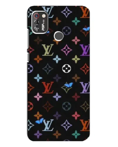 Чехол для TECNO POP 4 Pro с картинкой «Цветная монограмма LV»