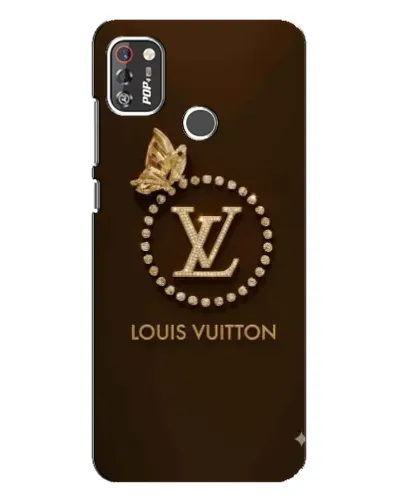 Чехол для TECNO POP 4 Pro с картинкой «LV — золотая печать»