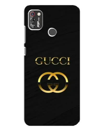 Чехол для TECNO POP 4 Pro с картинкой «Золотой логотип Gucci»