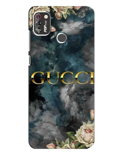 Чехол для TECNO POP 4 Pro с картинкой «Абстрактные цветы Gucci»