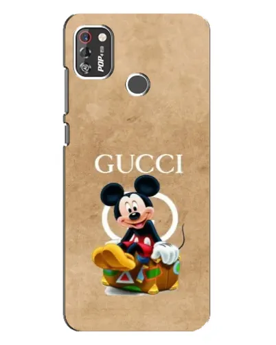 Чехол для TECNO POP 4 Pro с картинкой «Микки Маус Gucci — крафт»