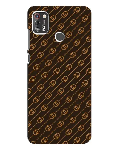 Чехол для TECNO POP 4 Pro с картинкой «Gucci — золотые диагонали»