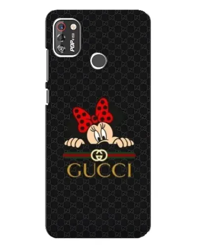Чехол для TECNO POP 4 Pro с картинкой «Минни Маус Gucci — черный»