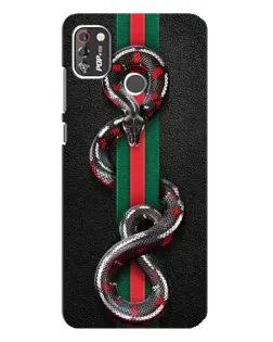 Чехол для TECNO POP 4 Pro с картинкой «Gucci — змея на полосе» Чехол для TECNO POP 4 Pro с картинкой «Gucci — змея на полосе»