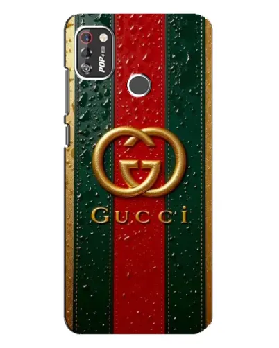 Чехол для TECNO POP 4 Pro с картинкой «Gucci — фирменная полоса и золото» Чехол для TECNO POP 4 Pro с картинкой «Gucci — фирменная полоса и золото»
