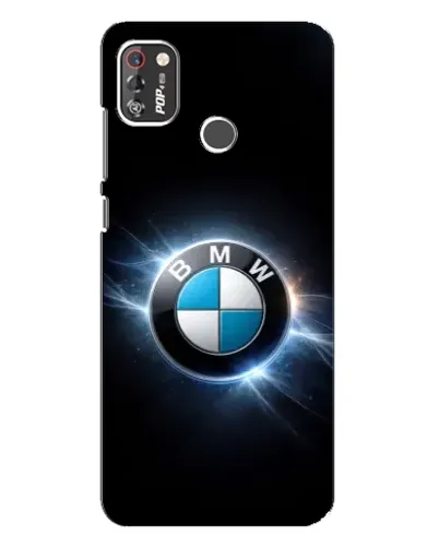 Чехол для TECNO POP 4 Pro с картинкой «BMW — неоновое сияние»