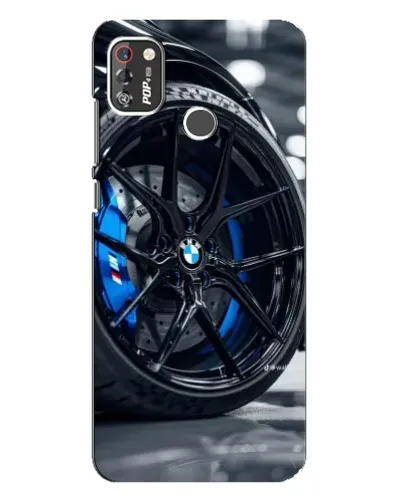 Чехол для TECNO POP 4 Pro с картинкой «Колесо BMW вблизи»
