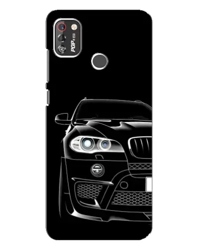 Чехол для TECNO POP 4 Pro с картинкой «Темный силуэт BMW»