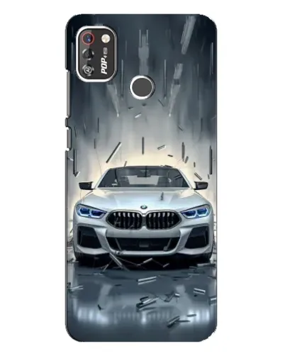 Чехол для TECNO POP 4 Pro с картинкой «BMW в свете фар»