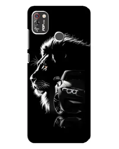 Чехол для TECNO POP 4 Pro с картинкой «BMW и лев»