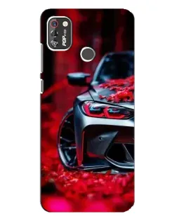 Чехол для TECNO POP 4 Pro с картинкой «Спортивная BMW и цветы» Чехол для TECNO POP 4 Pro с картинкой «Спортивная BMW и цветы»