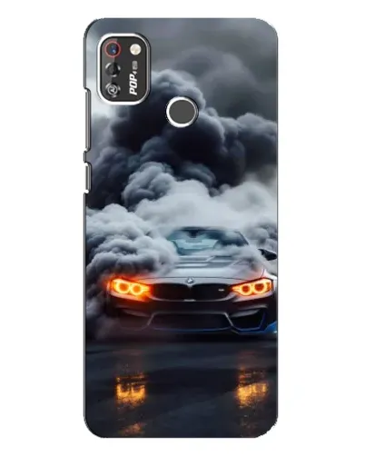 Чехол для TECNO POP 4 Pro с картинкой «BMW в дыму»
