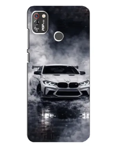 Чехол для TECNO POP 4 Pro с картинкой «BMW сквозь туман»