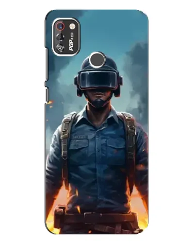 Чехол для TECNO POP 4 Pro с картинкой «PUBG — реалистичный герой»