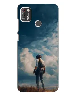 Чехол для TECNO POP 4 Pro с картинкой «Герой PUBG на скале»