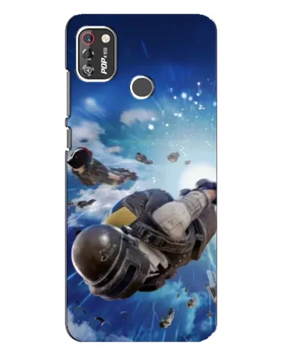 Чехол для TECNO POP 4 Pro с картинкой «Десант PUBG — прыжок»